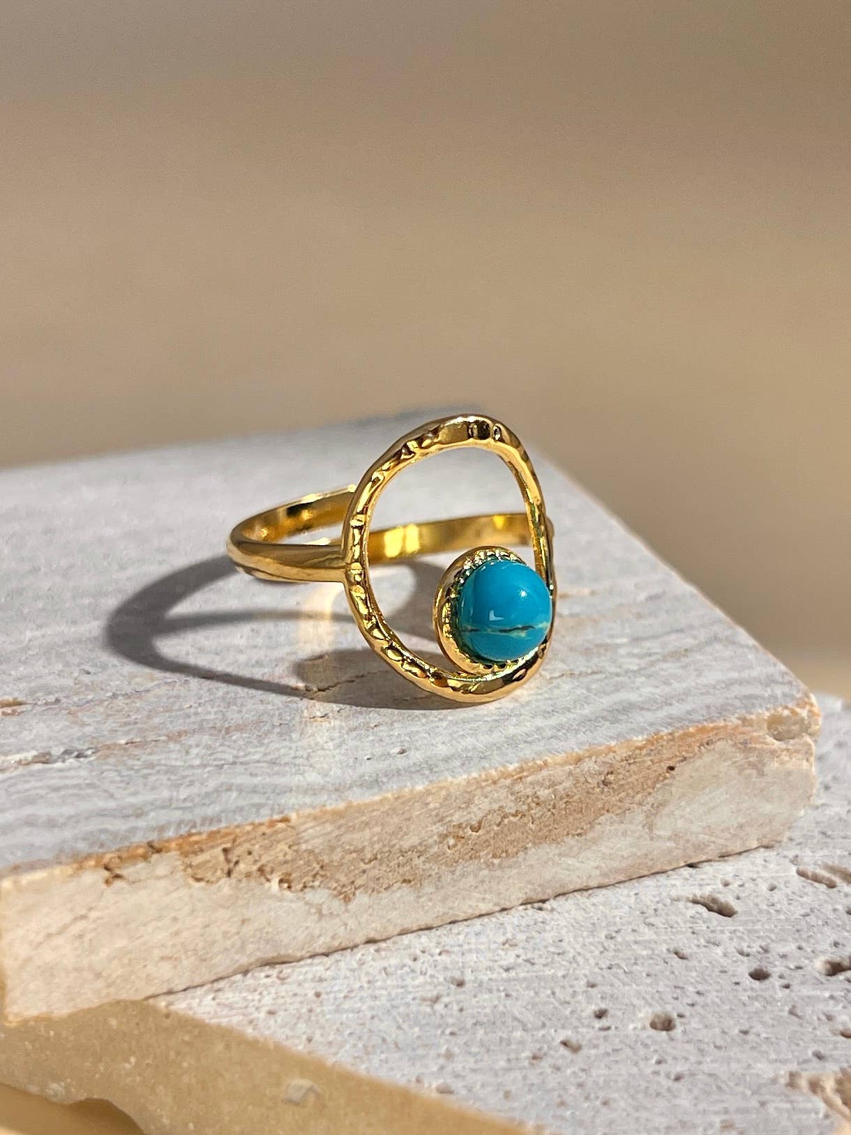 Bague réglable pierre naturelle: Turquoise