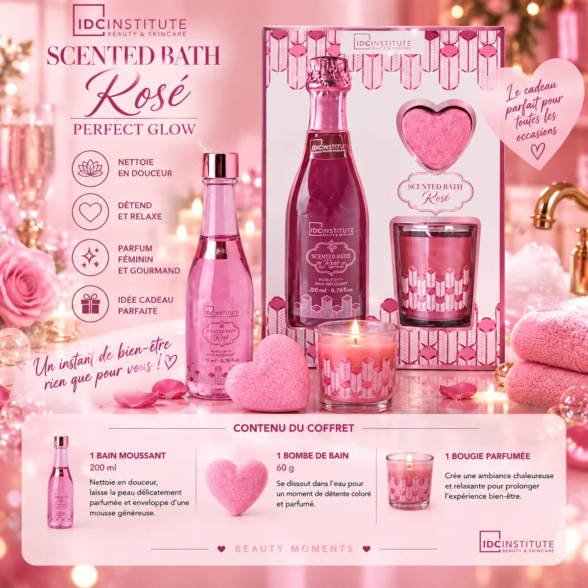 Coffret golden bubbles 🫧 - 3 pièces 🕯️🌸