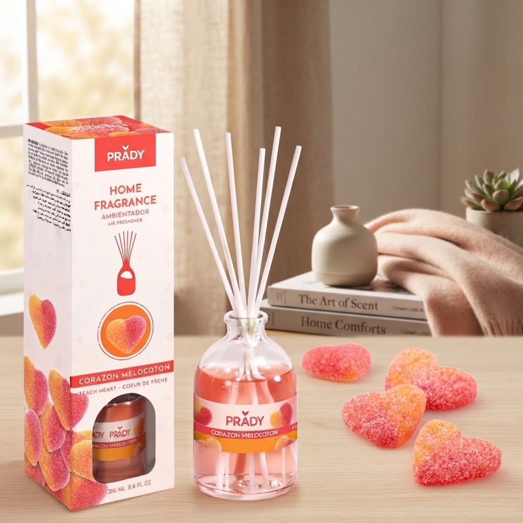Mikado, diffuseur de parfum, bonbon cœur de pêche 🍑