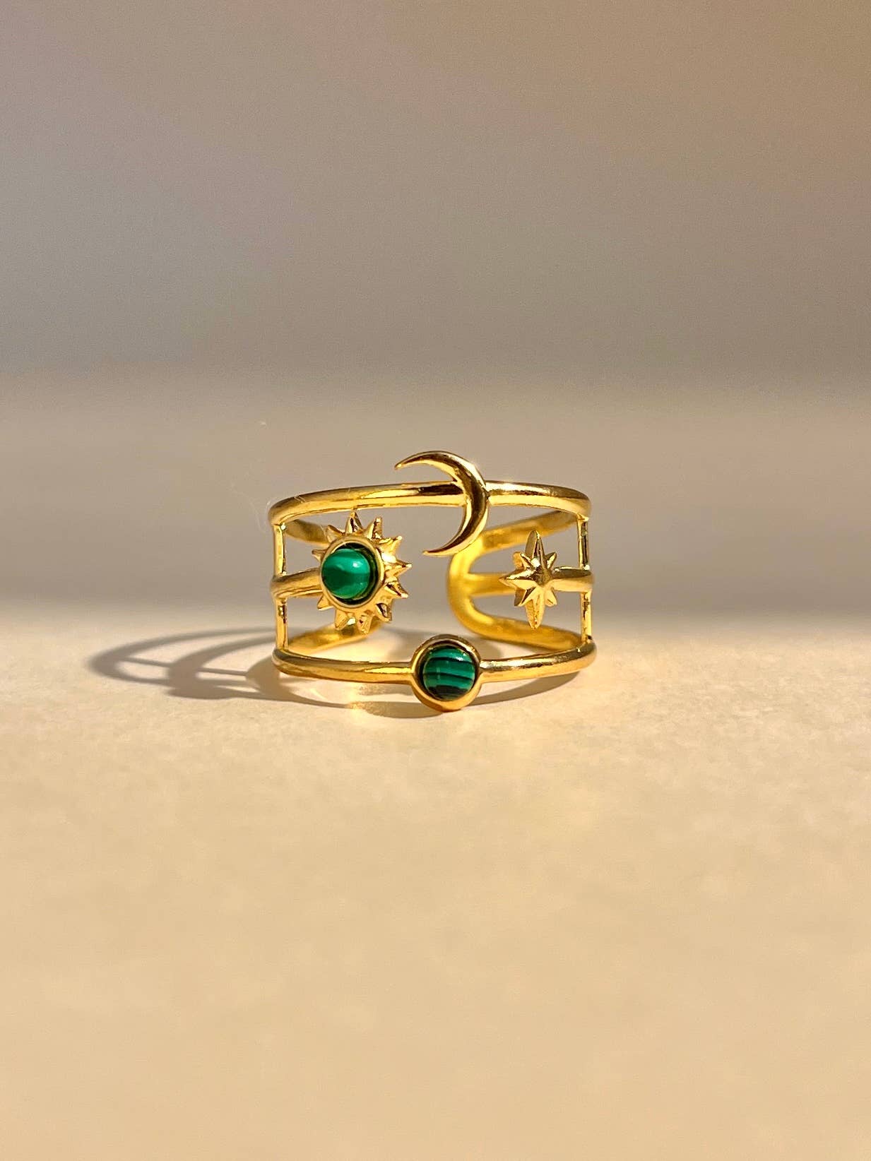 Bague réglable Luna: Vert