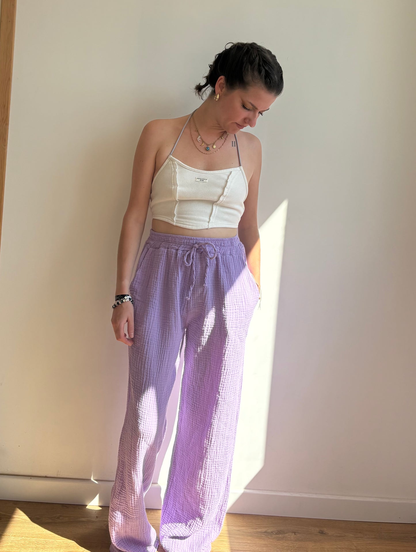 Pantalon gaz de coton - (5 coloris) 🌈