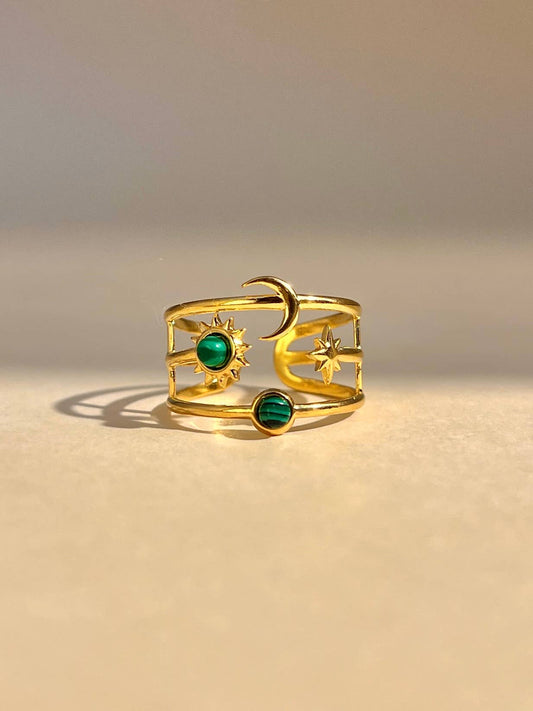 Bague réglable Luna: Vert